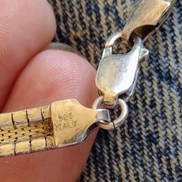 925 Sterling Silver Herringbone Necklace - Picture 4 of 8